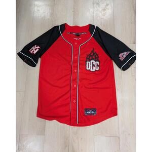 VTG 90s Y2K Mens OCC Orange County Choppers Stitched Red Black Baseball Jersey L